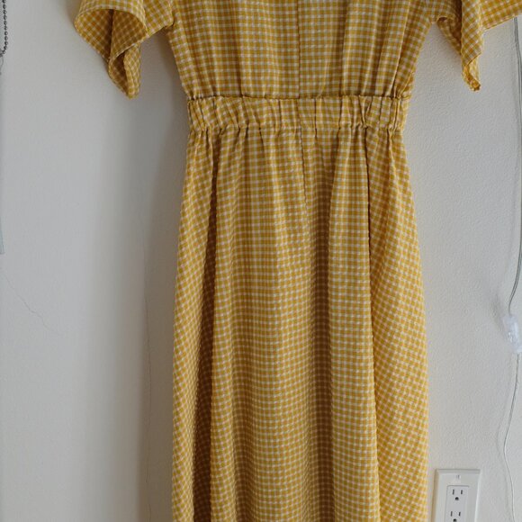 Yesstyle Yellow Seersucker Gingham Dress - Picture 9 of 9